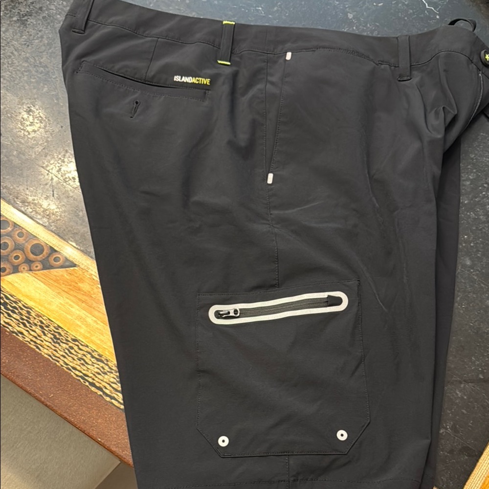 Black Cargo Pants with Reflective Details. Tommy Bahamas wore once